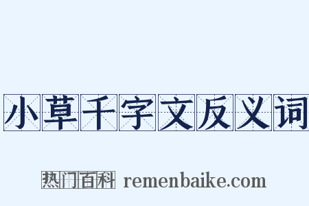小草千字文反义词是什么意思的图片